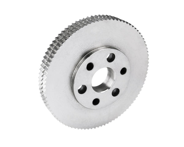 3/4" Wide, 5-1/2" Dia, 30mm Bore, Bolt-On -- Steel Tooth Feed Wheel