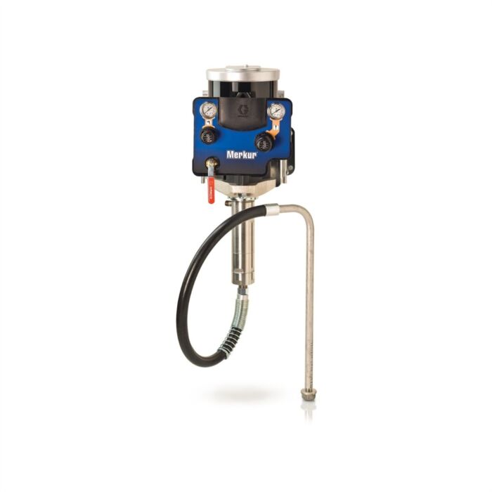 Merkur Wall-Mounted Airless Spray Package with 36:1 Mix Ratio, XTR-5 Gun, 519 XHD Tip, 25 ft Fluid Hose, Fluid Filter, & DataTrak