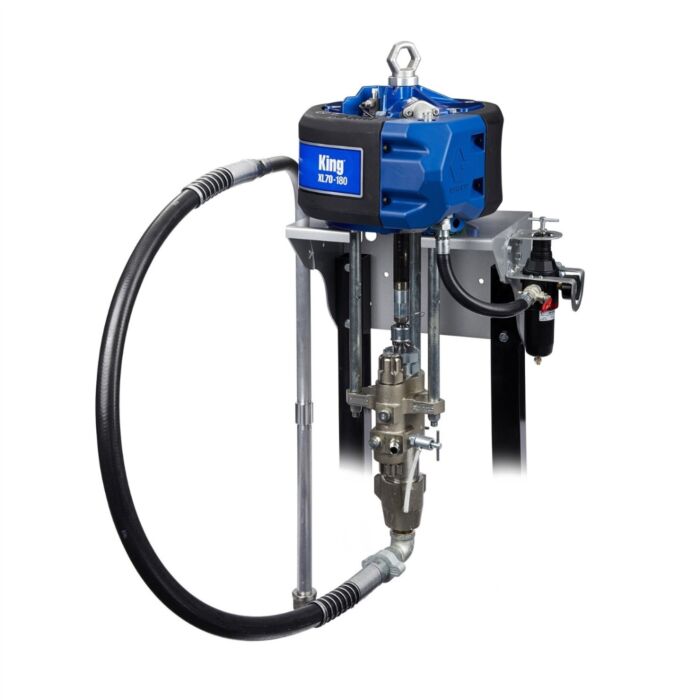 Graco King 30:1 Sprayer, Integrated Filter, Wall Mount, Air Controls, Siphon Kit, XTR-5, 50 ft (15 m) Hose, 6 ft (1.8 m) Whip