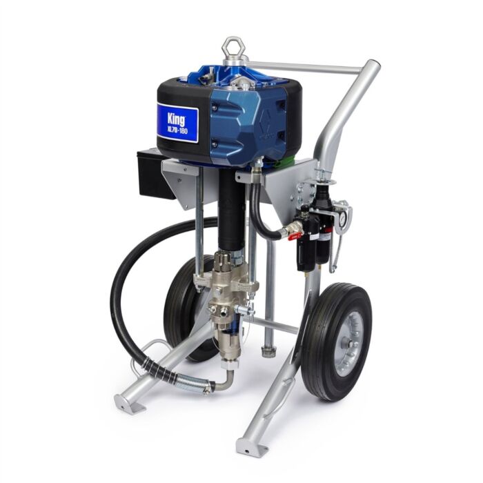 Graco King 45:1 Sprayer, Integrated Filter, Heavy Duty Cart, Air Controls, Siphon Kit
