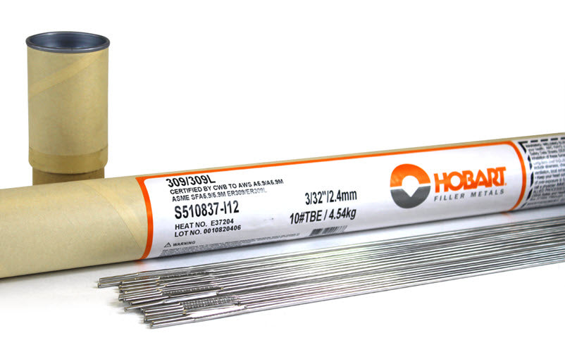 Hobart ER309L 3/32 Stainless Steel TIG Wire - 10# Tube S510837-I12
