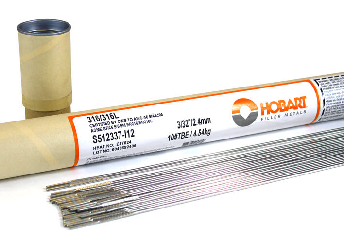 Hobart ER316L 3/32 Stainless Steel TIG Wire - 10# Tube S512337-I12