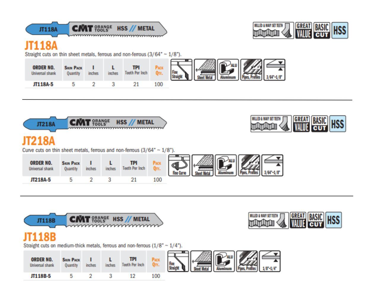 Jig Saw Blades for Metal