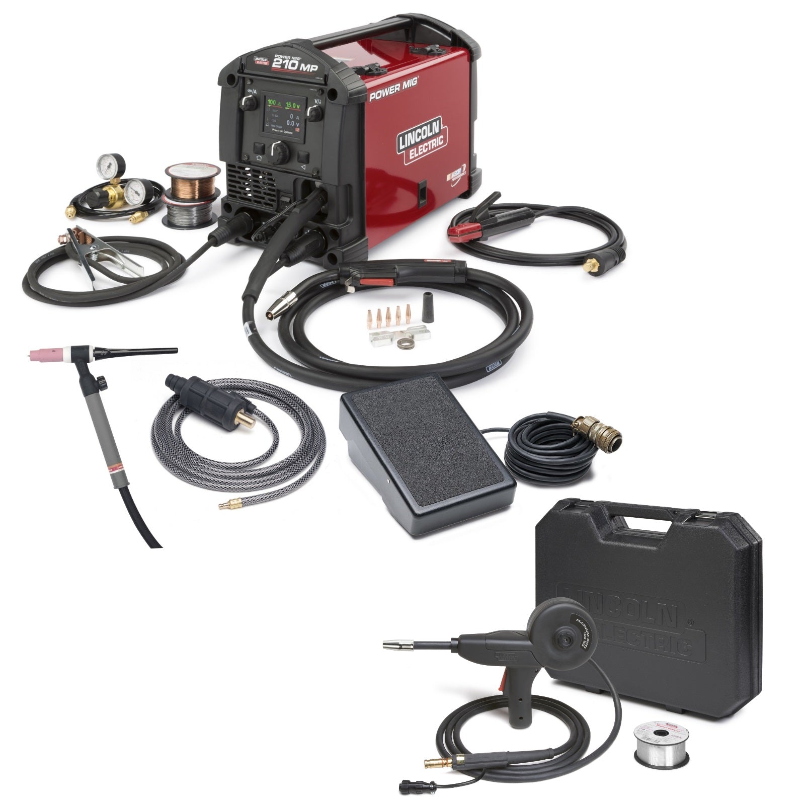 Lincoln Power MIG 210 MP Welder w/ TIG Kit, and Spoolgun (K4195-2, K3269-1)