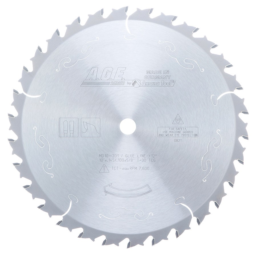 AGE MD10-301 Glue Line Ripping 10″ Dia x 30T TCG, 12 Deg, 5/8 Bore