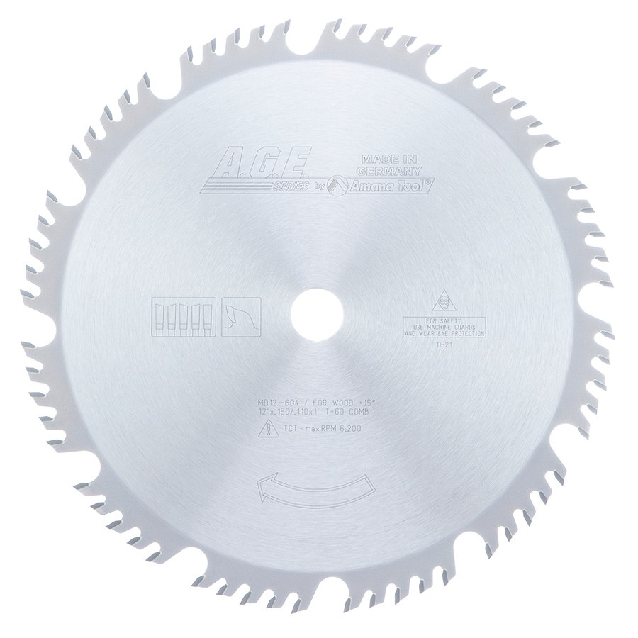 AGE MD12-604 Combination 12″ Dia x 60T 4+1, 15 Deg, 1″ Bore