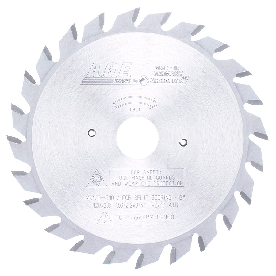 AGE MD120-T10 Adjustable Type Scoring 120mm Dia x 24T ATB, 12 Deg, 3/4 Bore