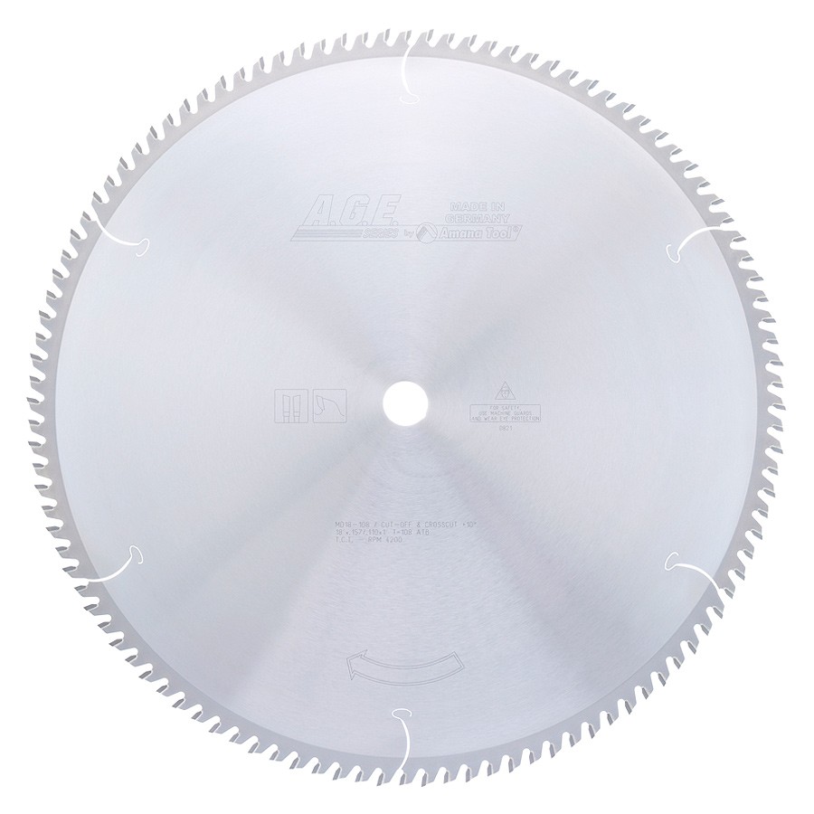 AGE MD18-108 Cut-Off & Crosscut 18″ Dia x 108T ATB, 10 Deg, 1″ Bore