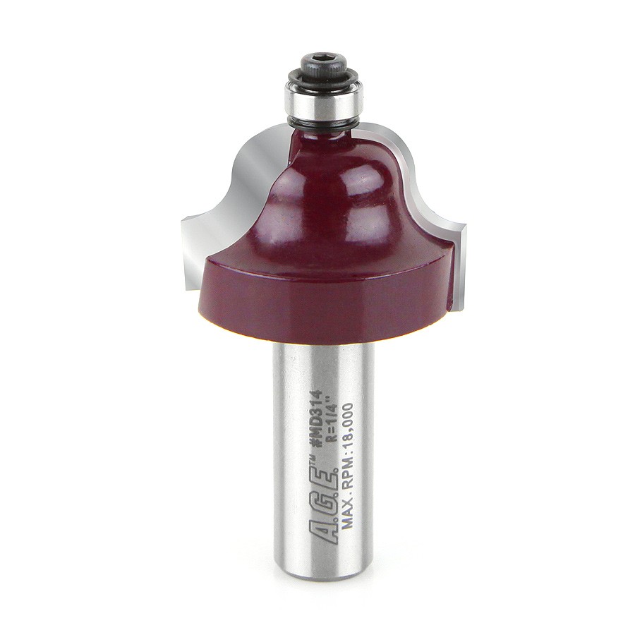 AGE MD312 Roman Ogee 1/4 Radius x 1-3/8 Dia x 21/32 x 1/4″ Shank