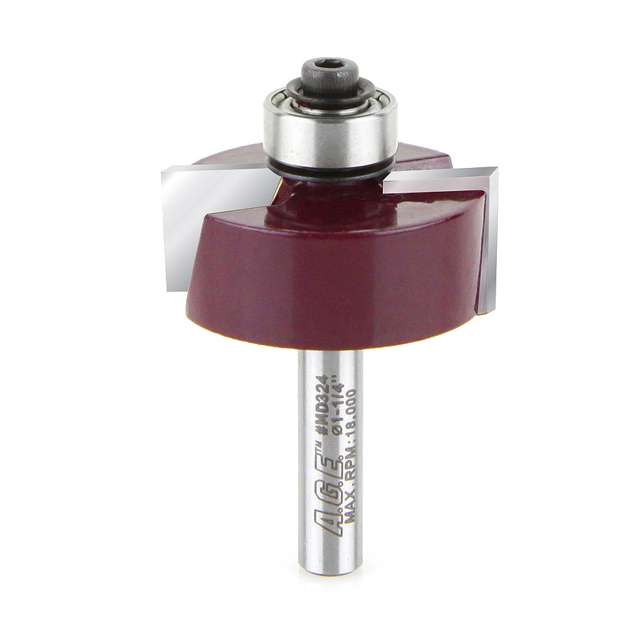 AGE MD324 Rabbeting 3/8 Depth x 1-1/4 Dia x 1/2 x 1/4″ Shank