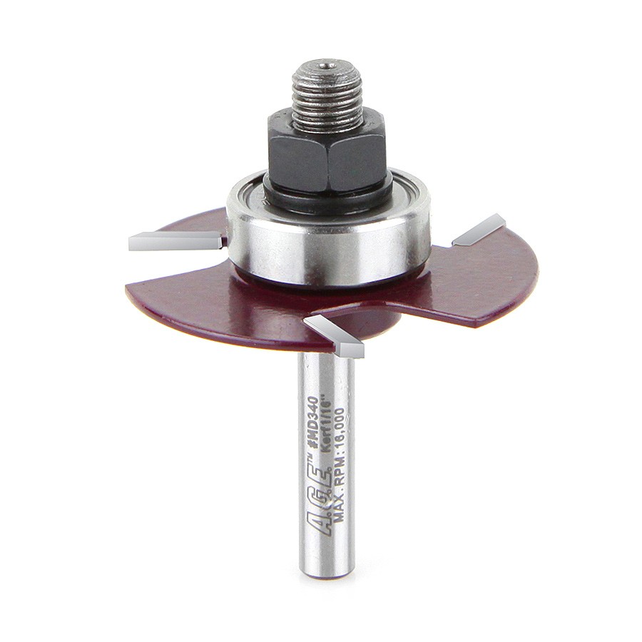 AGE MD340 Slotting Cutter Assembly 3 Wing x 1-7/8 Dia x 1/16 x 1/4″ Shank