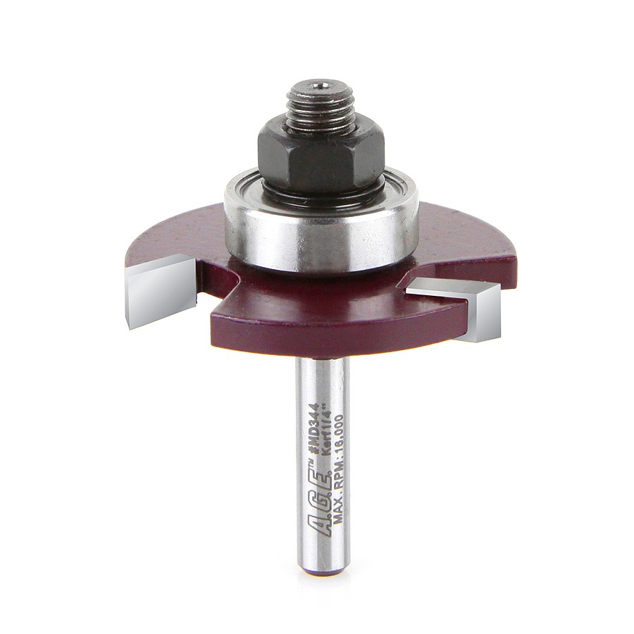 AGE MD344 Slotting Cutter Assembly 3 Wing x 1-7/8 Dia x 1/4 x 1/4″ Shank