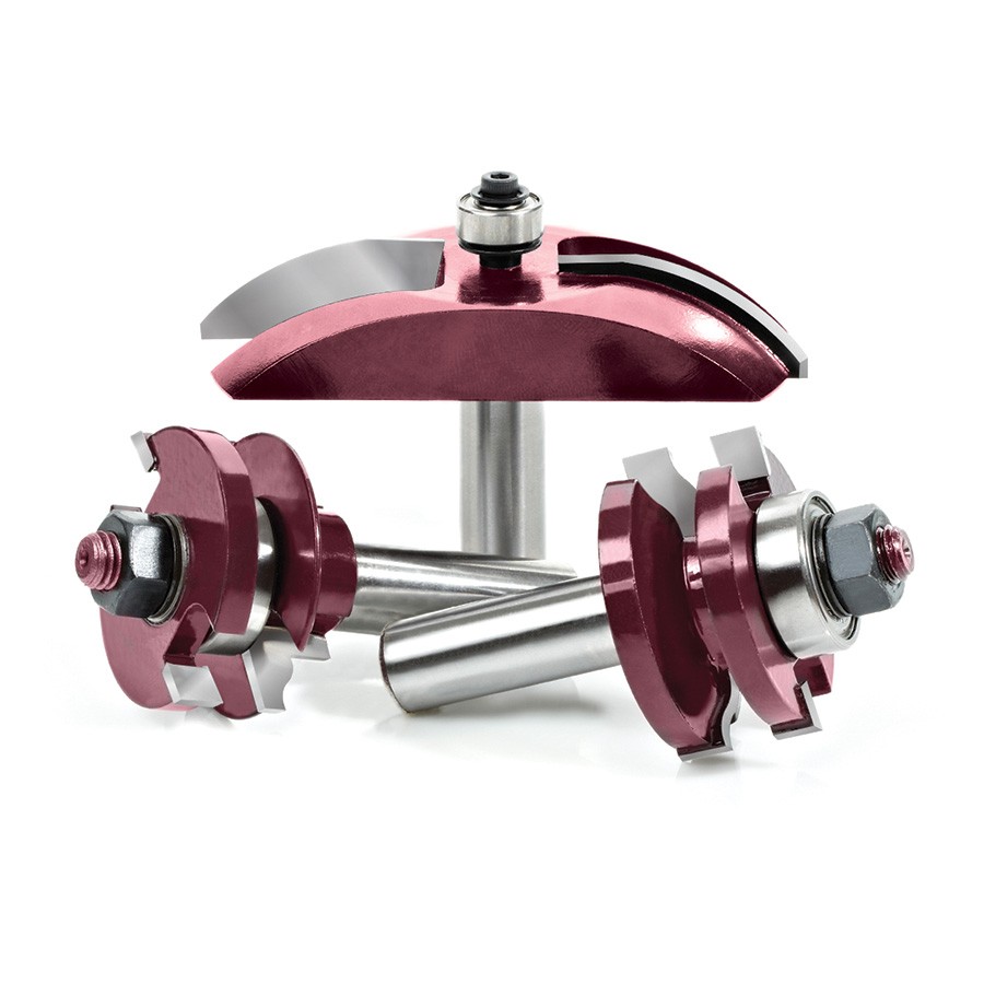 AGE MD506 3-Piece Cove Raised Panel Door Making 1/2″ Shank with BB Set for 3/4 – 7/8 Material