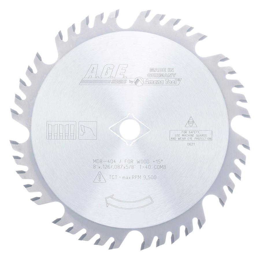 AGE MD8-404 Combination 8″ Dia x 40T 4+1, 20 Deg, 5/8 Bore