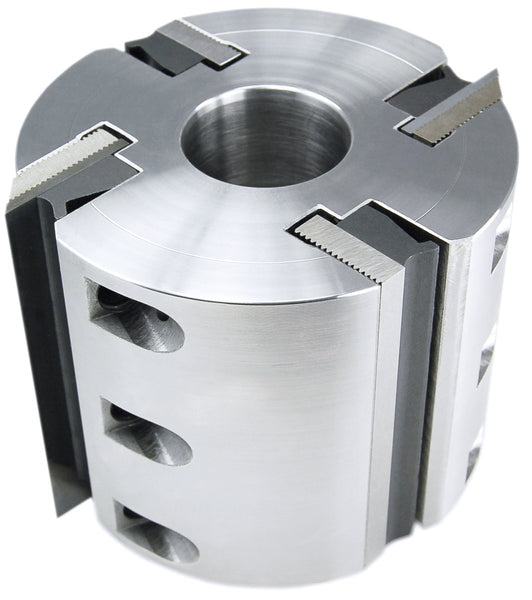 100OD x 50mm Length x 1-1/4" Straight Bore - Dual Hook Moulder Cutterhead - 4 Knife