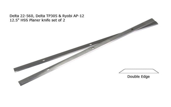 12-1/2" x 15/32" x 1/16" HSS Planer knife set of 2