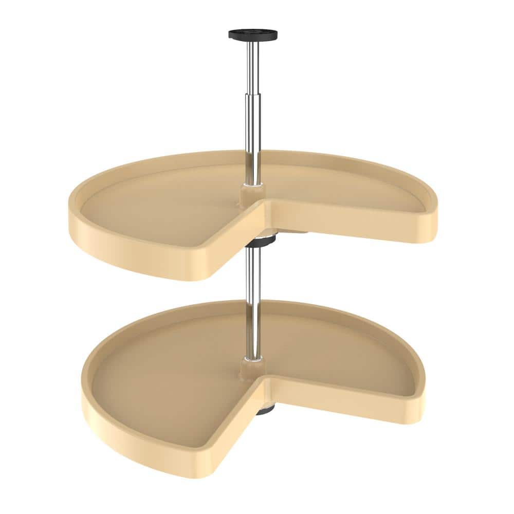 Rev-A-Shelf 24 in. Almond Polymer Kidney Lazy Susan Set