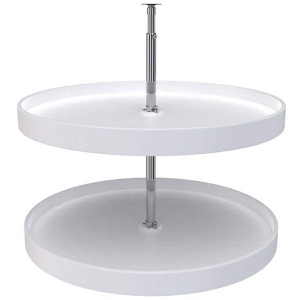 Rev-A-Shelf 2-Shelf White 28 in. Lazy Susan Full Circle Polymer