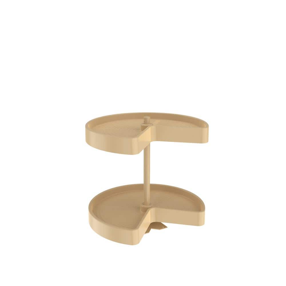 Rev-A-Shelf 18 in. Almond Polymer Kidney Lazy Susans 2-Shelf
