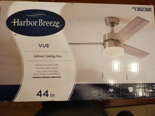 Harbor Breeze Vue 44-in Brushed Nickel LED Indoor Ceiling Fan with Light Kit (3-Blade)