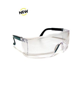 Timberline SG-005 Safety Glasses with Clear Frame, Black Ear Pieces and Solid Nose Bridge