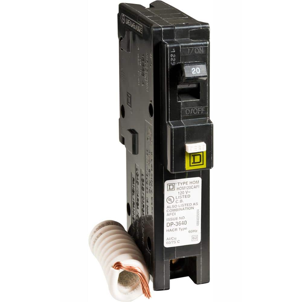 Square D Homeline 20 Amp Single-Pole Combination Arc Fault Circuit Breaker(HOM120CAFIC)
