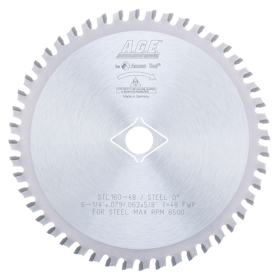 AGE STL160-48 Steel Cutting 6-1/4″ Dia x 48T FWF, 5/8 with Diamond Knockout Bore