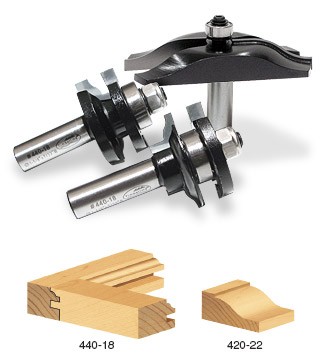 Timberline 440-18 Ogee Stile & Rail 2-Piece Set 9/32 Radius x 1-5/8 Dia x 1-1/16 x 1/2″ Shank with Ball Bearing for 3/4 to 1″ Material
